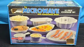 65902 Nordic Ware Vintage Nos 10 Piece Microwave Cookware Set Bakeware Usa