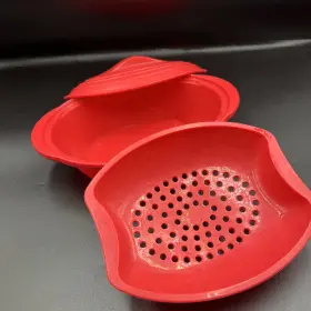 180r Norpro Microwave Or Oven Safe Silicone Steamer With Insert 32oz Capacity Red F