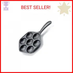 Norpro 887685838384 Cast Iron Stuffed Pancake Pan Munk/aebleskiver 2 Inch / 5cm Diameter Black