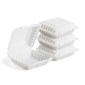 35745549 Northlight 250-count Single Compartment Hinged White Take Out Containers - 6 Inch