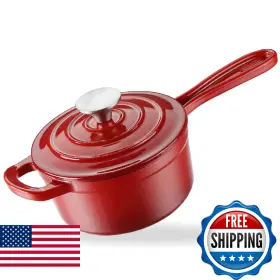 B0f6y6ppz4 Nsirons Enameled Cast Iron Sauce Pan 1 Quart Saucepan With Lid Mini D