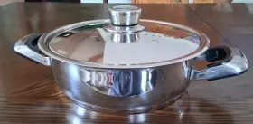 T340s Nutri-stahl 3 Quart Saut Pan Shallow Pot With Lid Stainless Steel