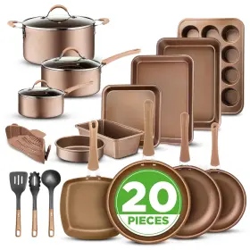 B087vsgs6s Nutrichef 20-pc Non-stick Pots And Pans Set. Bakeware Induction Ready Easy Clean