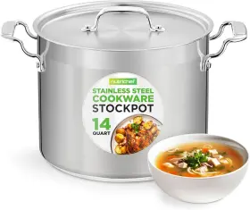 Ncspt14q Nutrichef 14 Quart Stainless Steel Stock Pot With Lid Open Box