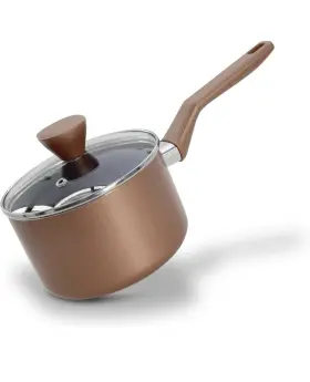 Prtnccwa13spl2 Nutrichef Nonstick 2 Quart Copper Color Saucepan Pot With Tempered Glass Lid Euc