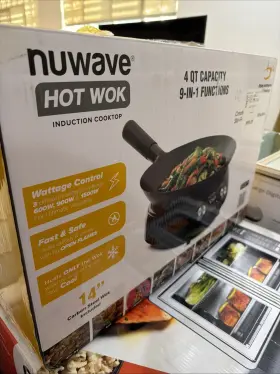1919935 Nuwave Hot Wok Induction Cooktop 14 Inch Carbon Steel 9-in-1 New Sealed 1919935 Nuwave Hot Wok Induction Cooktop 14 Inch Carbon Steel 9-in-1 New Sealed