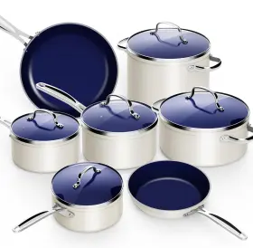 31426 Nuwave 12pc Forged Lightweight Cookware Set G10 Healthy Duralon Ceramic Ultra