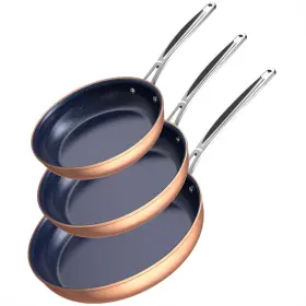 Nuwave 652185313095 3-piece 8 Inch 10 12 Forged Lightweight Frying Pan Set G10 Healthy Du