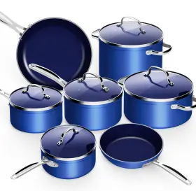 Nuwave 652185900837 12pc Forged Lightweight Cookware Set G10 Healthy Duralon Ceramic Ultra
