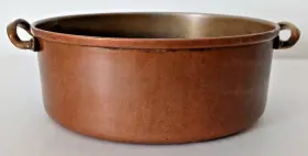 C101 O.d.i. Vintage O.d.i Solid Copper Confiture Pot With Brass Handles- Made In Korea - 7 Inch