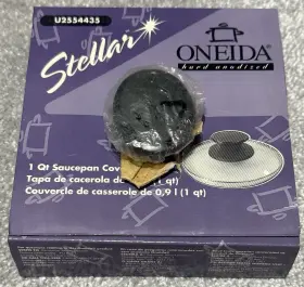 U2554435 Oneida Stellar 1 Quart Saucepan Cover Tempered Glass Lid Original Packaging New