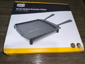 Ooni 060568348155 New Dual - Sided Grizzler Plate Cast Iron With Stainless Steel Trivet