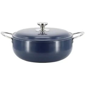 Oster 085081649508 Cartagena 7.4 Quart Nonstick Aluminum Caldero With Lid In Dark Blue