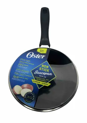 Oster 085081988447 New Clairborne 2.5 Quart 2.4 L Aluminum Sauce Pan With Lid Non Stick Kitchen