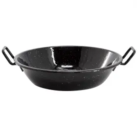 143755.01 Oster Castillo 9.5 Inch Enameled Steel Paella Pan In Speckled Black
