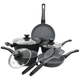 985115262m Oster 10-piece Non-stick Aluminum Cookware Set In Black And Grey Speckle