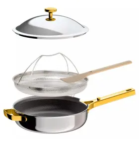 Our Place 313033738728 4-piece Titanium 10.5 Inch Always Pan Pro With Steamer