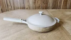 Our Place 674012466415 Ceramic Nonstick Always Pan Steam Cream Beige 2.6 Quart 10.5 Inch With Lid
