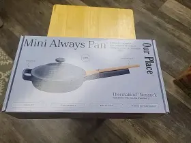 Our Place 674012467375 8.5 Inch Ceramic Nonstick Mini Always Pan Blue Salt 1.2 Qt