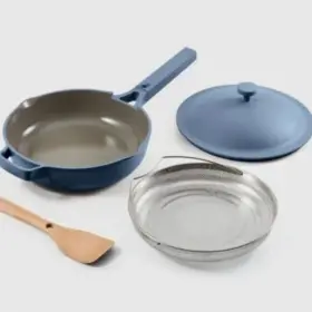 Our Place 674012468433 Large Always Pan 12.5 Inch 10 In 1 Nonstick W Lid And Spoon Blue Salt