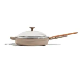 Our Place 731946355656 Cast Iron Always Pan 10.5 Inch With Glass Lid And Hot Grip Steam