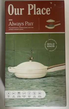 90783117 Our Place Nib 3pc Nonstick Mini Always Pan Set Cream Gold Knob