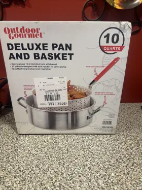 Outdoor Gourmet 400101582519 10 Quart Fish Fryer Pan And Basket Set Aluminum