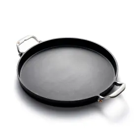 76613 Outset Grill Paella And Deep Dish Pizza Pan Cast Iron Bbq With Handles 18.15 Inch X