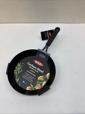 Oxo 885837027495 Obsidian Pre-seasoned Carbon Steel 12 Inch Frying Pan Skillet With Removable