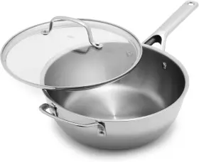 Cc008520-001 Oxo Agility 3.57 Quart Stainless Steel Chef S Pan With Glass Lid Tri-ply Mulitclad