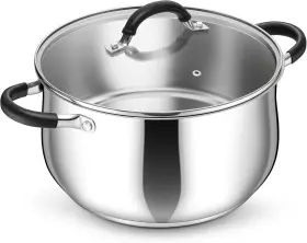 Sssp-46 P&p Chef Stainless Steel Stock Pot 8 Quart Cooking Soup With Visible Lid For Pasta