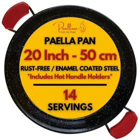 Paelluxe 684504185054 20 Inch Paella Pan 14 Servings - Enamelled No Rust Easy To Clean Steel Propa