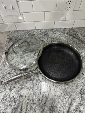 2088 Pampered Chef 10in Stainless Steel Nonstick Skillet With Lid Free Shipping