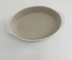 210305 Pampered Chef Small Oval Stoneware Casserole Dish Baker French Vanilla #210305