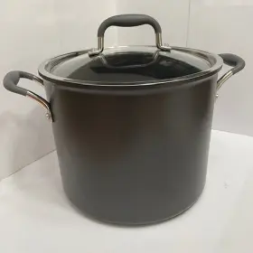 2873 Pampered Chef 12 Quart Stockpot Executive With Lid Nonstick Hard Anodized Aluminum