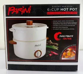 Parini 810088181696 Electric Nonstick 6 Cup Hot Pot With Removable Steam Tray. New In Box