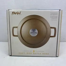 Parini 857946003905 Cookware Golden Oil Cast Iron Dutch Oven 3.2 Quart New In Box A