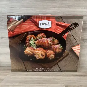 Inv00513 Parini Cookware Glazed Ceramic 8 Inch Round Skillet For Grill Lightweight