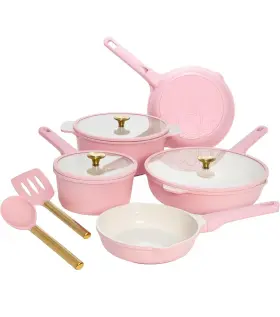 Paris Hilton 629722657677 Ceramic Nonstick Cookware Setcast Aluminum With Dual Layer