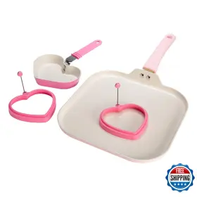 Paris Hilton B0c1wbm3cw Breakfast Ceramic Nonstick Cookware Set Includes Square Griddle