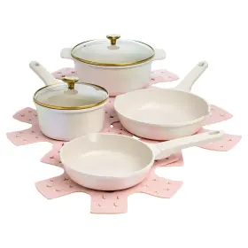 Ph12227-as Paris Hilton Clean Ceramic Nonstick Cookware Set With Heart Knobs