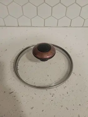 1303081 Paula Dean Cookware Pot Lid 6 Inch Copper Knob Replacement Glass Only