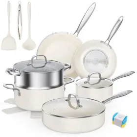 Pekgema B0ddt93fh2 Ceramic Pots And Pans Set 16 Pcs Cookware Non Toxic Nonstick