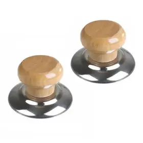 Pwa00479 Petunny 2 Pcs Universal Pot Lid Knob Wooden Handle Replacement