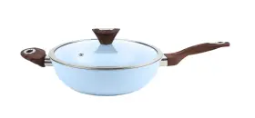 Pc-016g Phantom Chef 11 Inch Deep Frypan 5 Quart Wok Aluminum Body Non-stick Ceramic Coati