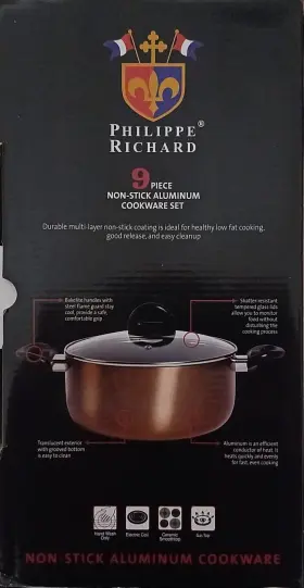 4855249227 Philippe Richard 9 Piece Non-stick Aluminum Set