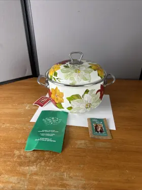 Pioneer Woman 085081060358 The Dutch Oven Floral Garden Enameled Steel 4 Quart Retired Stock Pot