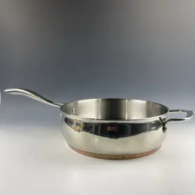 2227 Pioneer Woman 10 Inch Copper Bottom Saut Pan 3.5 Quart Stainless Steel Skillet No Lid