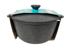 Pioneer Woman 445045053018 5 Quart Nonstick Dutch Oven With Lid Cast Aluminum Charcoal Speckl