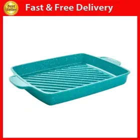 Pioneer Woman 711181132885 The 12 In Square Oven Safe Cast Aluminum Grill Pan